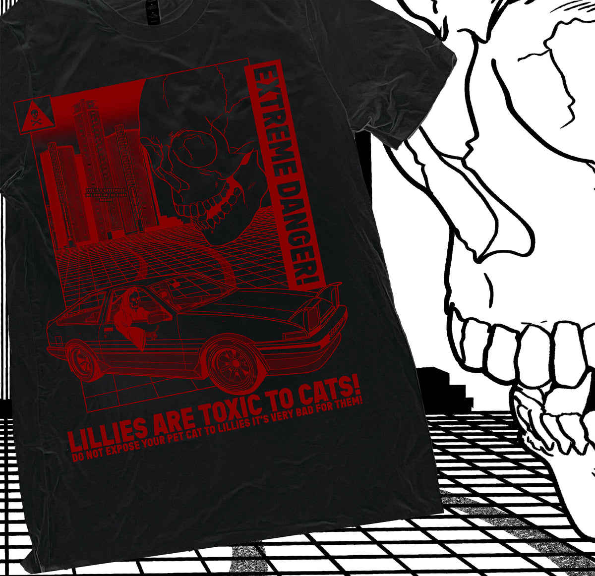 Lillies are Toxic to Cats (Black) by Rory Blank