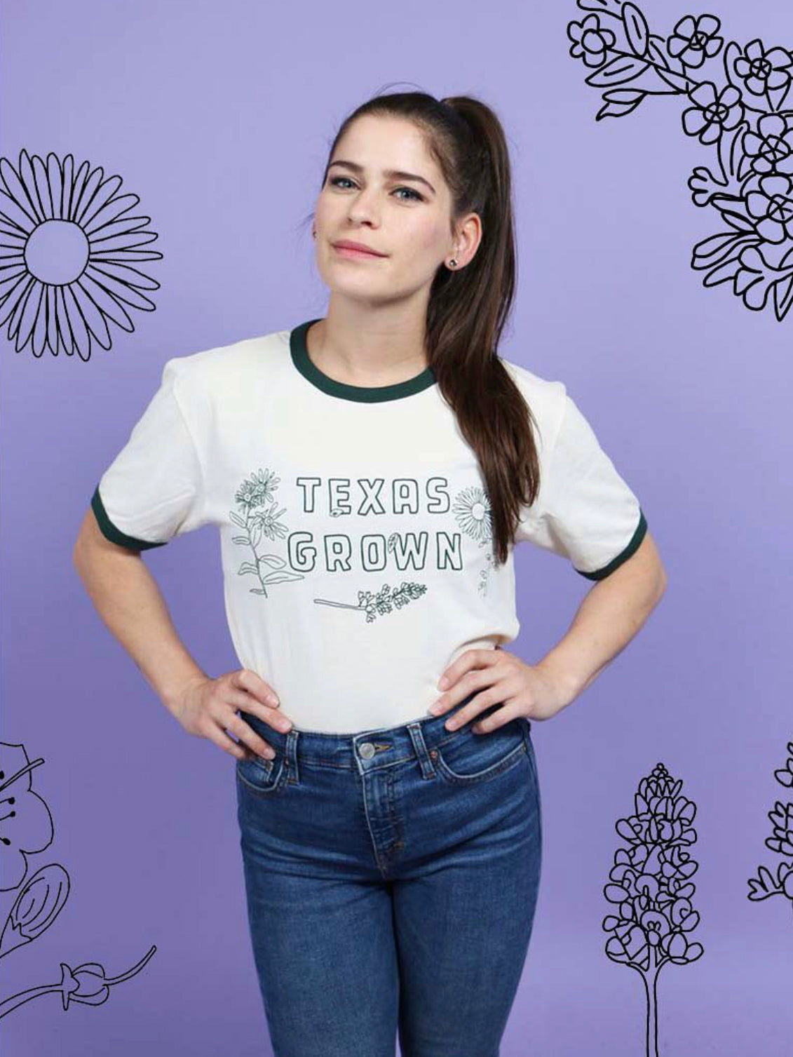 Texas Grown Ringer Tee by Ponytail Mafia